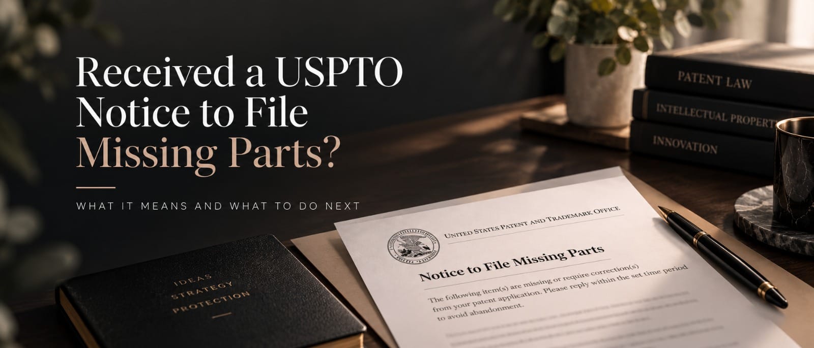 Received a USPTO Notice to File Missing Parts? What It Means and What to Do Next